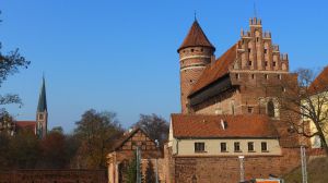 Das Schloss/Burg Allenstein in der Altstadt von Olsztyn/Allenstein